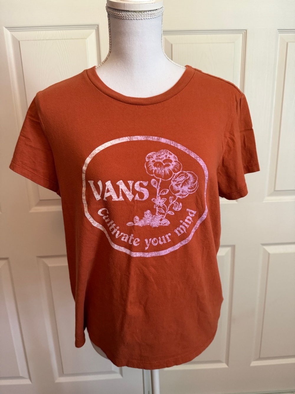 Vans Rust Orange Floral Logo Tee